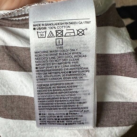 BANANA REPUBLIC Women's Rhyah Poplin Maxi Striped Roll Sleeve Dress Size XL/XXL - Picture 10 of 11